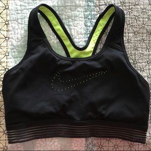 Black & Green Padded Nike Sports Bra